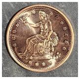 .999 1 oz copper  collectable round strike