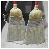 2 heavy duty brooms