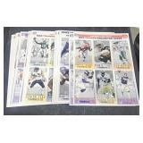 21 sheets of sports cards