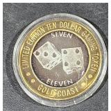 0.6 OZ   .999 Center Silver Casino Strike