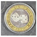 0.6 OZ   .999 Center Silver Casino Strike