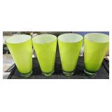 lime sherbert glass tumblers set 4