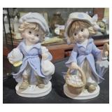 Boy & Girl Ceramic Figurines KPM 7 3/4" Tall