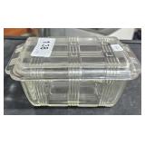 Vintage Refrigerator Covered Dish  Chips on Lid