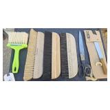 Misc brushes. knife and scissors