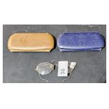 3 Pairs of Vintage Gold Wire Eye Glasses & 2 Cases