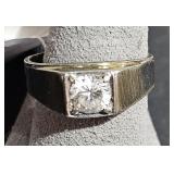 Sterling Ring w/ Clear Stone sz 12   tw 5.2 g