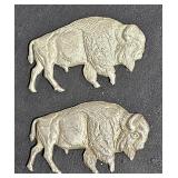 (2) Buffalo Sterling Cut Outs 1 1/2" Long  wt 16.6