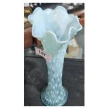 Blue/White  Glass w/ Patterns 11 1/4" Tall