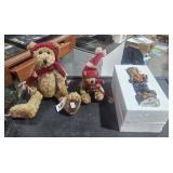 (2)  Jointed Teddy Bear w/ Scraf and Hats Largest
