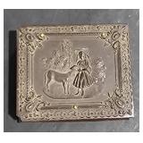 Vintage Picture Holder w/ Colored Tin Type Picture