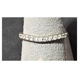 Sterling Ring Syhk w/ Clear Stones  sz 7.25