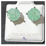 Sterling Pierced Earrings w/ Druzy Stones