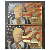 (2) Gold Toned Playing Cards