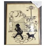 Framed Vintage Silhouette Picture 5" x 4" Little