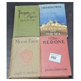 2 Vintage Jack London, Hemingway, Edger Rice