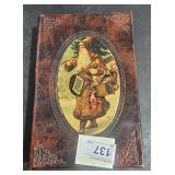 Hard Back Book w/ Vintage Santa Picture w/ Storage