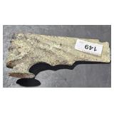 Stone Skull Head w/ Flowing Hair 7 1/4" Long x