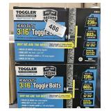 2 boxes heavy duty 3/16" toggle bolts
