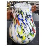 Art Glass Vase Swirl Colors 8" Tall