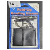 Vintage Pair Fold up Reading Glasses w/ Case