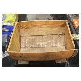 Antique wooden barrel planter