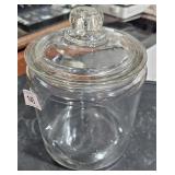 Vintage Glass Covered Jar 10 1/2" Tall x 7 3/4" W