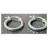 Sterling Small Hoops  tw 1.2 g   1/2" Across