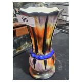 Czech Hand Painted Vase 8" Tall