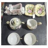 Several Ceramic Items- Vintage Car Planter, 2 Side