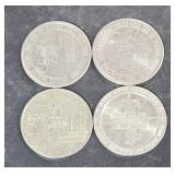 (2) Crystal Bay Club One Dollar 1980 Tokes (1) $1