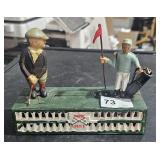 Vintage Metal Action Bank - Golfers   w/ Some