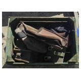 Wooden crate of ammo pouches