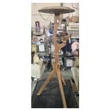 Vintage Wood Plant Stand w/ Bird and Hanging Chain