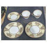 2 Tea Cups, Saucer and 2 Sandwich Plates Nortiake
