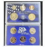2001 US Mint Proof Set -5 Coins & 5 State Quarters