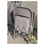 3 folding metal chairs