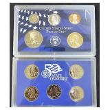 2000 US Mint Proof Set -5 Coins & 5 State Quarters