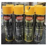 2 Lots of 1 ea Krylon yellow marking paint