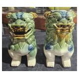 (2) Ceramic Foo Dogs   7 1/2" Tall