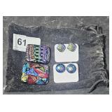 Dichroic Glass Jewelry - (2) Pins/ Pendants & 2
