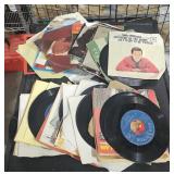 Box of antique 45s records