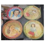4 vintage metal beer trays   As Is