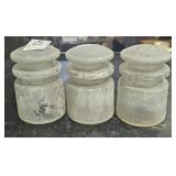 3 Armstrong Glass Insulators  Mineral Coated