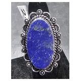German Silver Lapis Ring  sz 8