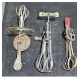 (2) Hand Egg Beaters (1) Egg Beater For a Jar