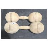 (2) Wood  Bar Bells  3lbs ea