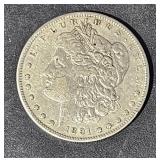 1891 S Silver Morgan $1 Dollar Coin