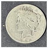 1922 D Silver Peace $1 Dollar Coin