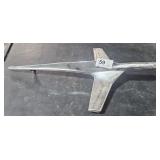 Vintage Metal Airplane w/ Mounting Screws 17 1/4"L